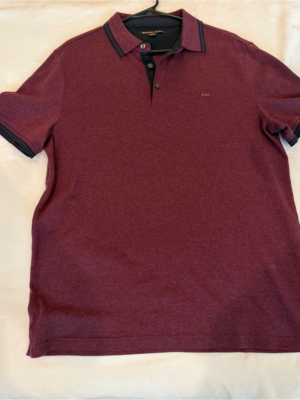 Michael Kors Men’s Maroon Polo with Contrast Trim